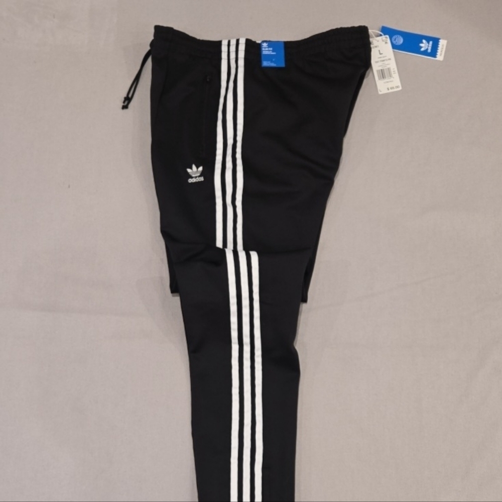 Adidas Originals Women's SST Track Pants Black White 3-Stripes Size Large NWT - Picture 2 of 10